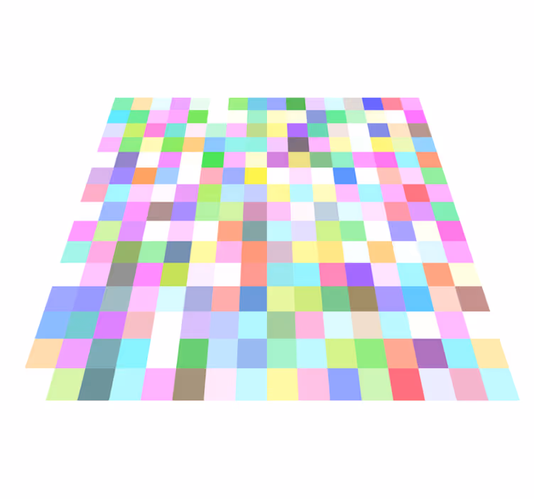 Farebné štvorce pixelový vzor geometrické koberce - Tenstickers