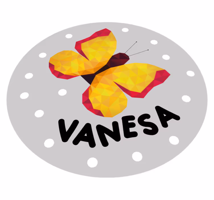 vinylový koberec s menom personalizovaný motýľ - Tenstickers
