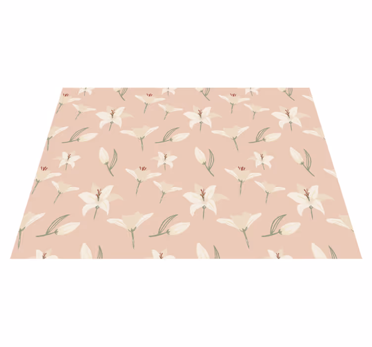 vinylový koberec s kvetmi kvetinová pastelová elegancia - Tenstickers