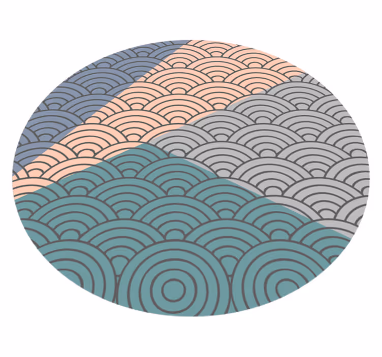 vinylový koberec s geometrickýmy tvarmi vzor vlniatych vĺn - Tenstickers