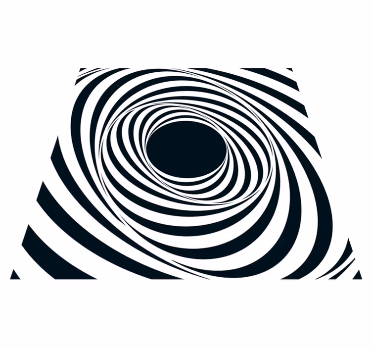 Vinylový koberec s geometrickými tvarmi čierno-biely vír - Tenstickers