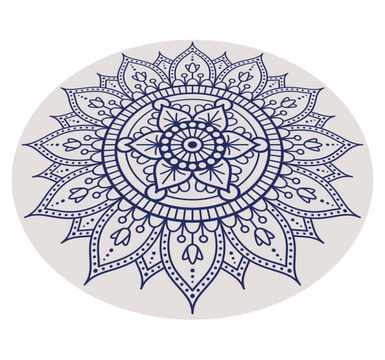 Vinylový kruhový koberec s mandalovým vzorom - Tenstickers