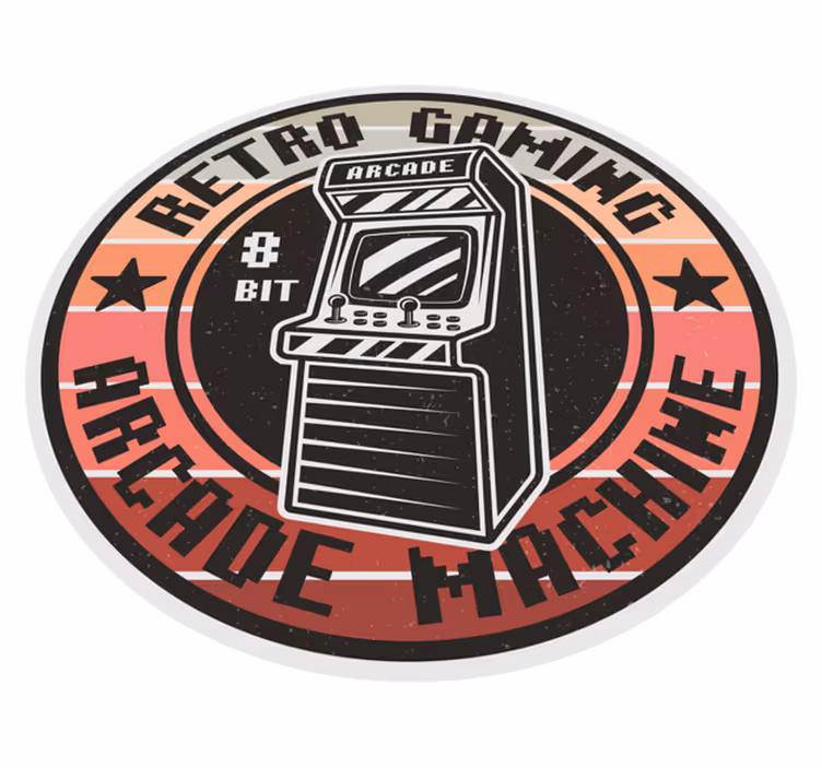 vinylový koberec pre mládež retro Arcade Gaming Circle - Tenstickers