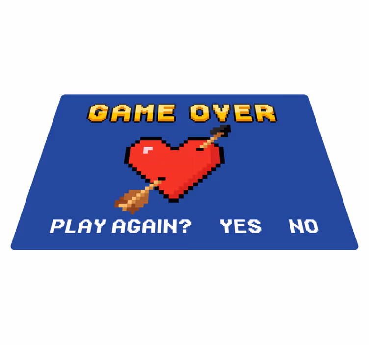 vinylový koberec citáty pixelated Heart Game Over - Tenstickers