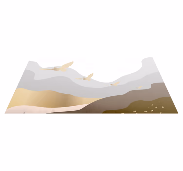 Zlaté vtáky v hmle moderný koberec - Tenstickers