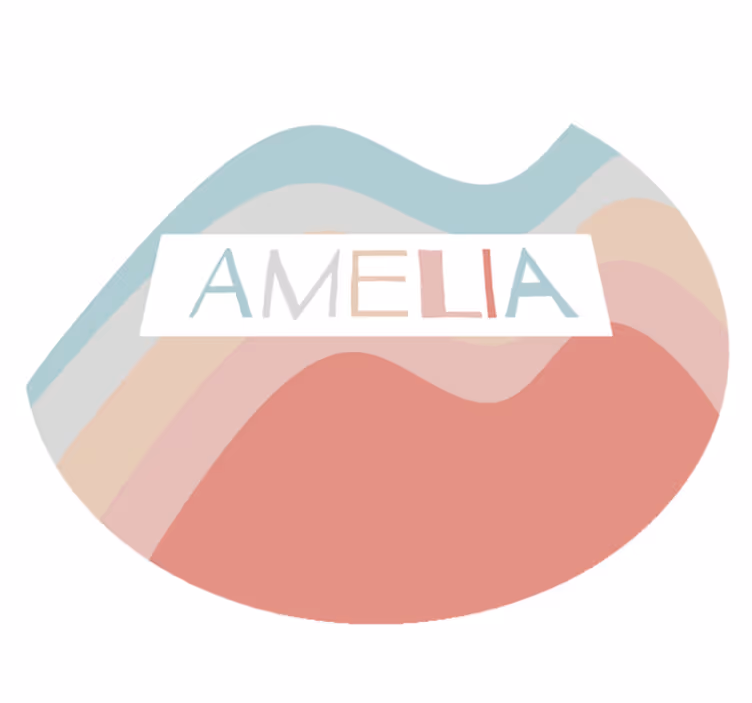 vinylový koberec meno custom Striped Name Design - Tenstickers