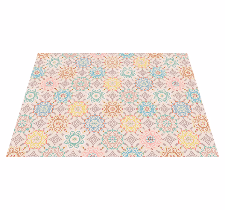 vinylový koberec kvety a rastliny geometrický mandala vzor - Tenstickers