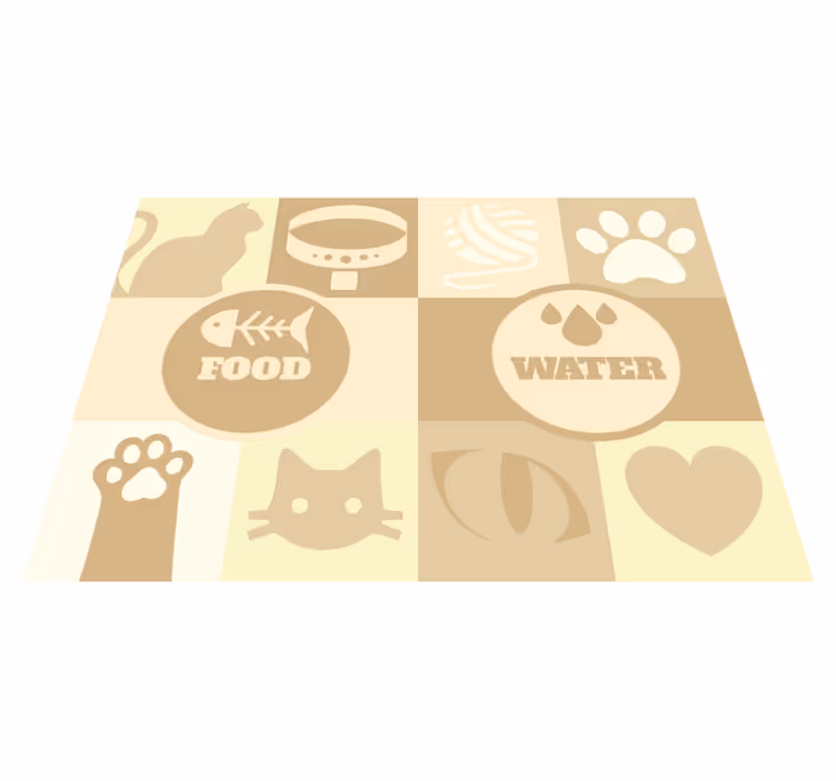 Vinylový koberec misky pre mačky - Tenstickers