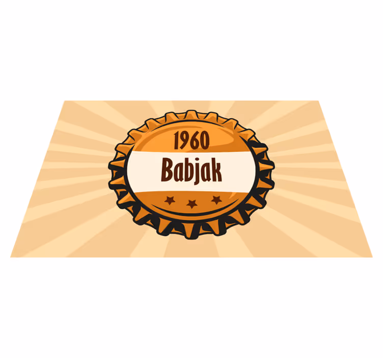 Vinylový koberec veko fľaše s menom - Tenstickers