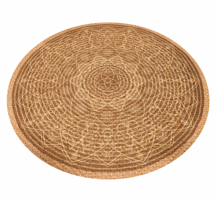 vinylový koberec mandala elegantný hnedý vzor - Tenstickers