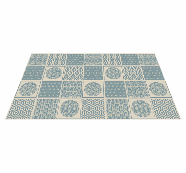 vinylový koberec kachličky geometrické vzorované bloky - Tenstickers