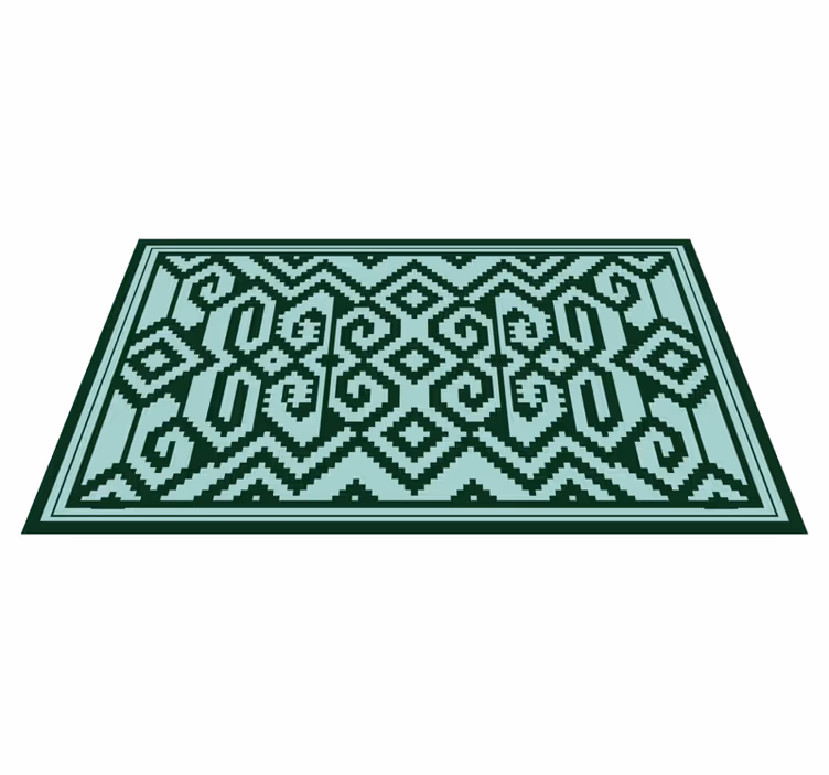 severský vinylový koberec zelené geometrické vzory - Tenstickers
