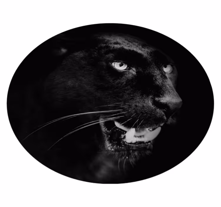 čierny panter portrét zvierat rohož - Tenstickers