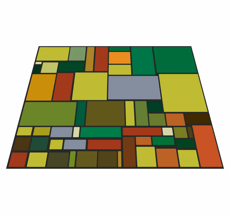 vinylový koberec geometrické tvary viacfarebná retro mozaika - Tenstickers