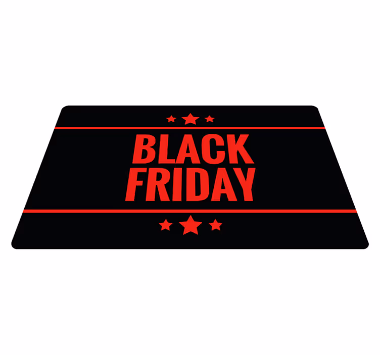 vinylový koberec čierny "Black Friday je výnimočný deň, kedy sa m - Tenstickers