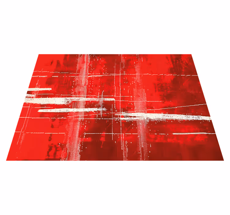 červený vinylový koberec moderný vzor línií - Tenstickers