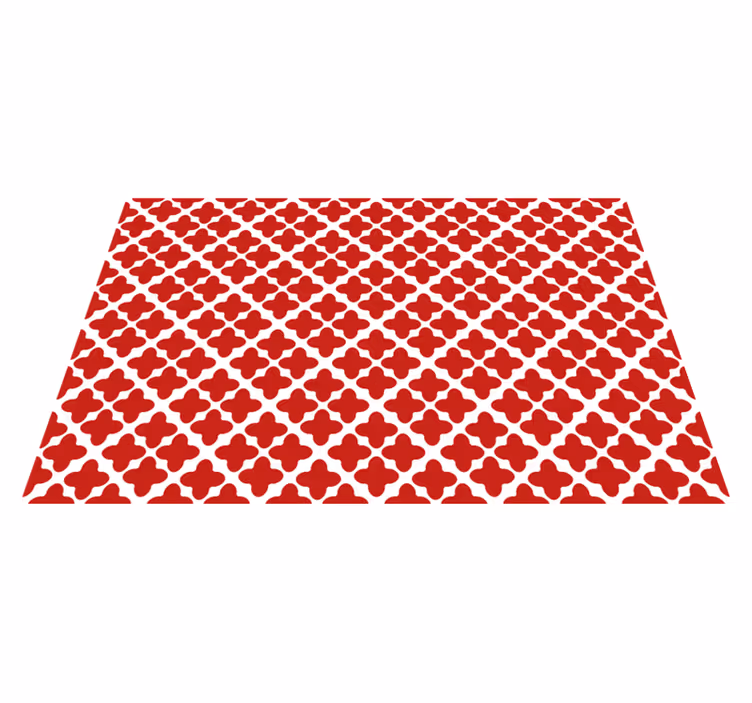 červený vinylový koberec biely geometrický vzor - Tenstickers