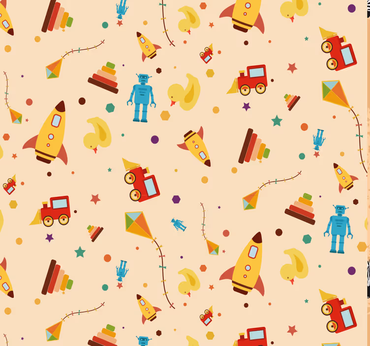 tapety do škôlky hravé roboty rakety - Tenstickers