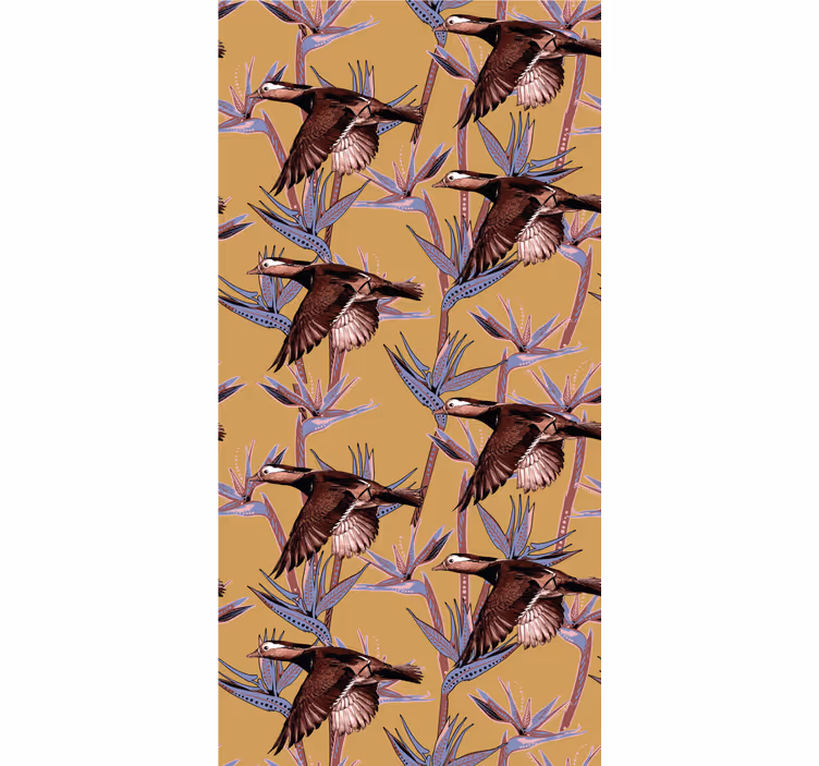 tapeta vtaky húfne tropický motív - Tenstickers