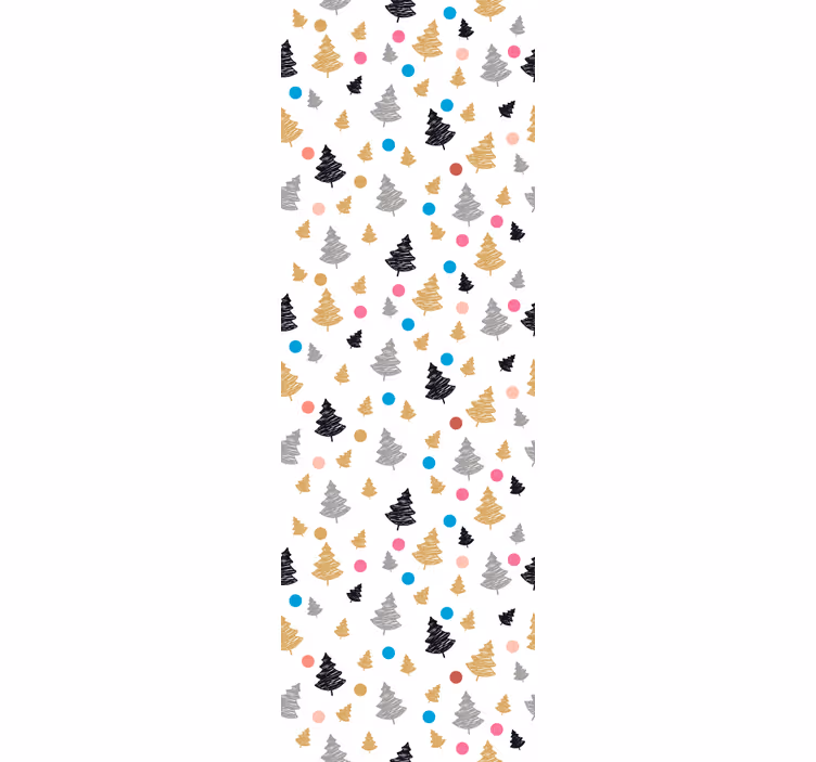 tapeta stromy farebný vzor borovice - Tenstickers