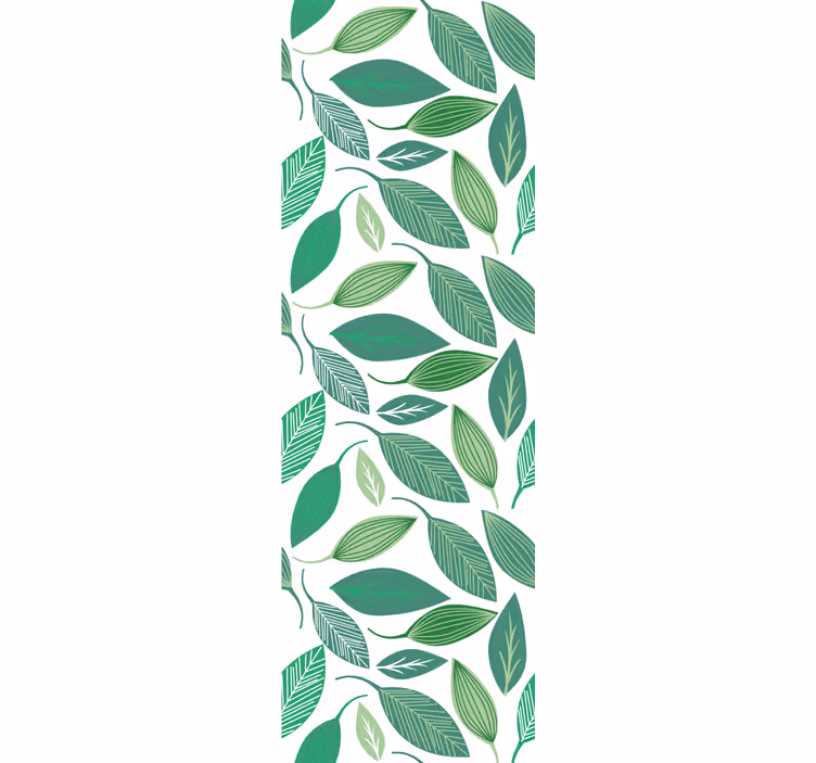 tapeta listy zelené botanické prvky - Tenstickers
