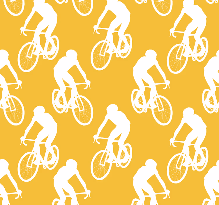 Žltá tapeta cyklisti - Tenstickers