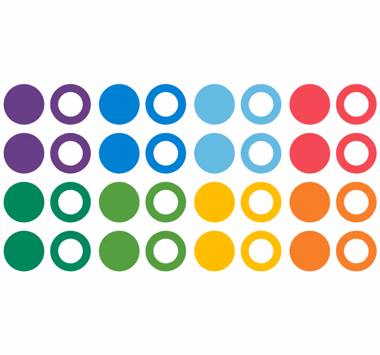 Tapety geometrické vzory dúhové farebné kruhy - Tenstickers
