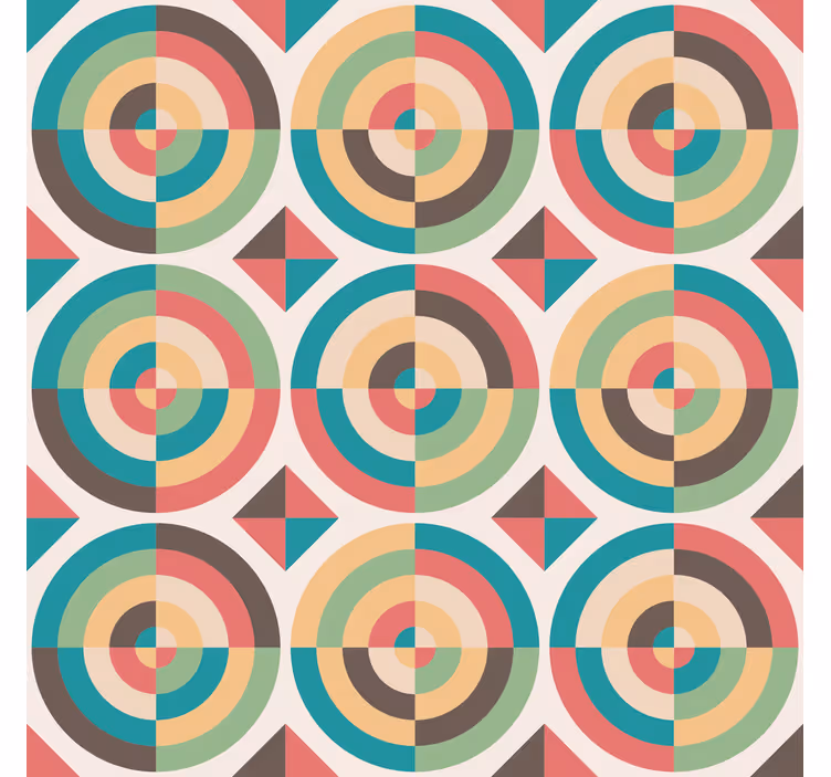 Tapety geometrické vzory retro abstraktné tvary - Tenstickers