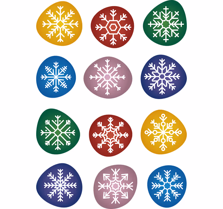 Vianočné tapety farebné snehové vločky - Tenstickers