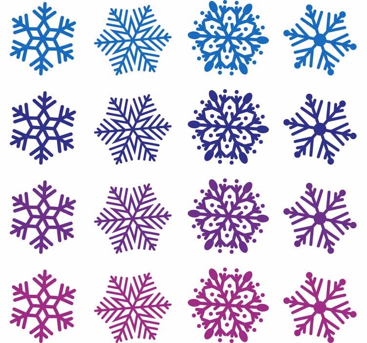 Vianočné tapety fialové a modré snehové vločky - Tenstickers