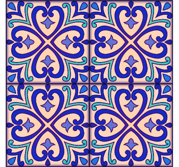 Tapeta obkladačky kvetiny talavera - Tenstickers