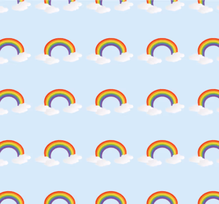 Tapeta do izby farebná dúha a oblaky - Tenstickers