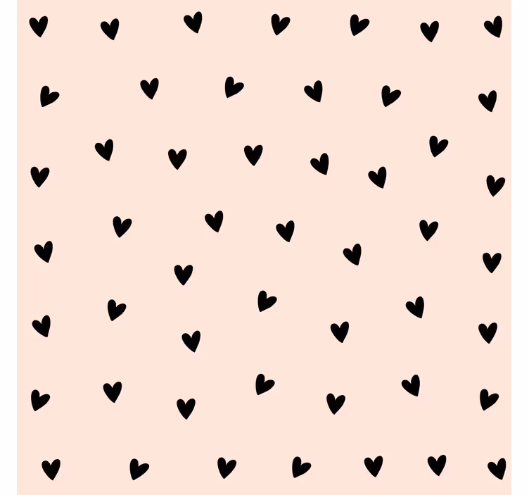 Tapeta do izby s čiernym srdcovým vzorom - Tenstickers