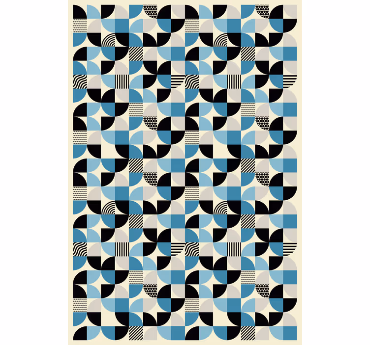 Tapety s ornamentami v retro modrom bauhaus vzore - Tenstickers
