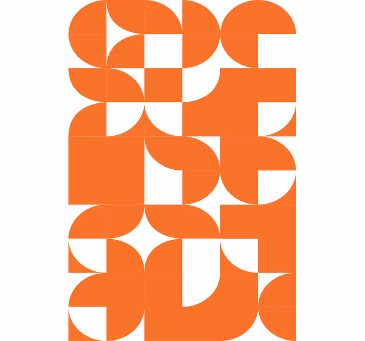 Vzorované tapety s geometrickým vzorom oranžového kruhu - Tenstickers