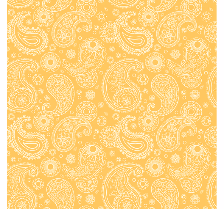 Tapety do obývačky v arabskom žltom paisley - Tenstickers