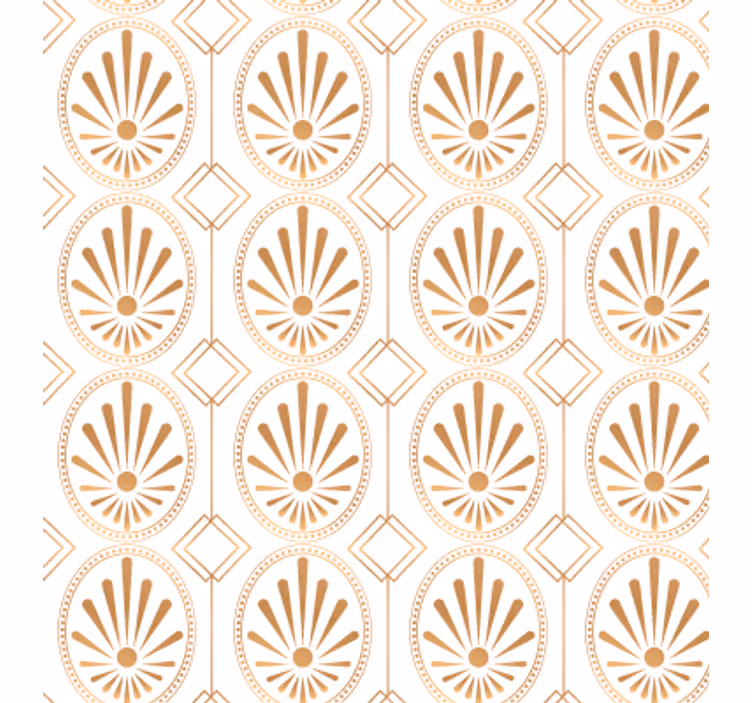 Vzorované tapety moderné biele a zlaté dekoračné vzory - Tenstickers