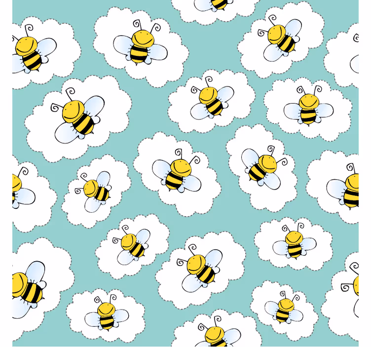 Tapeta do detskej izby oblaky a včely - Tenstickers