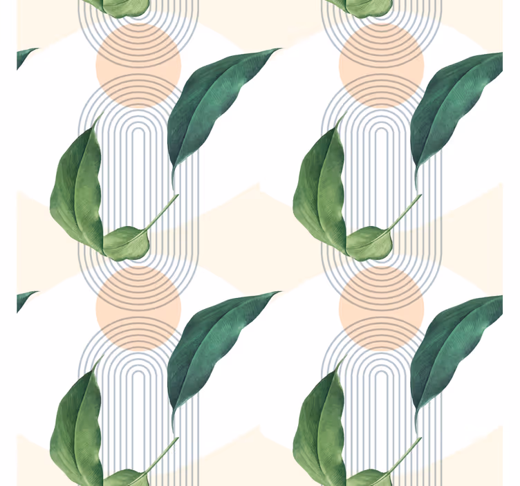 Tapeta do izby s listovým geometrickým vzorom - Tenstickers