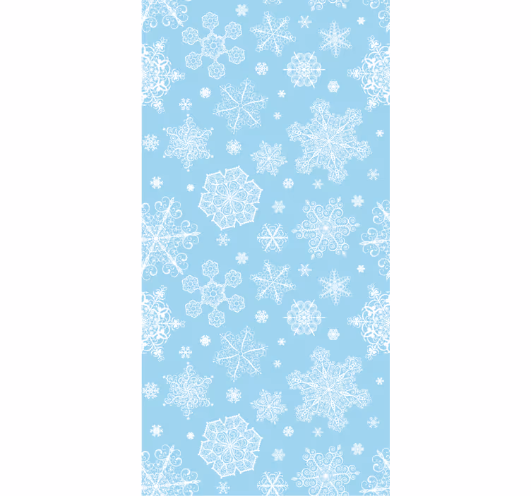 Tapeta do izby biele snehové vločky na modrom pozadí - Tenstickers