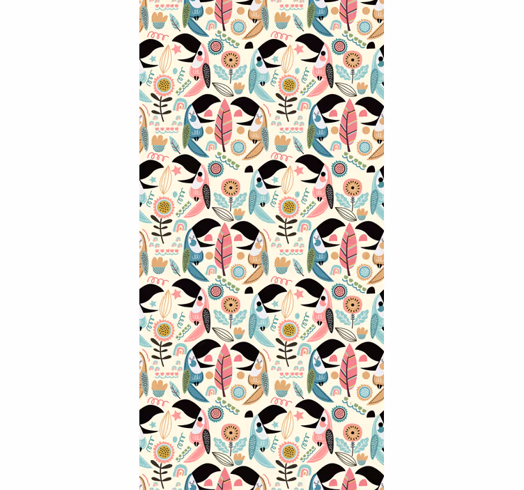 Tapeta do izby s tropickým vzorom tukana - Tenstickers