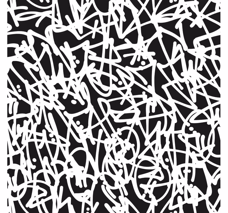 Tapeta do izby čierno-biele graffiti - Tenstickers
