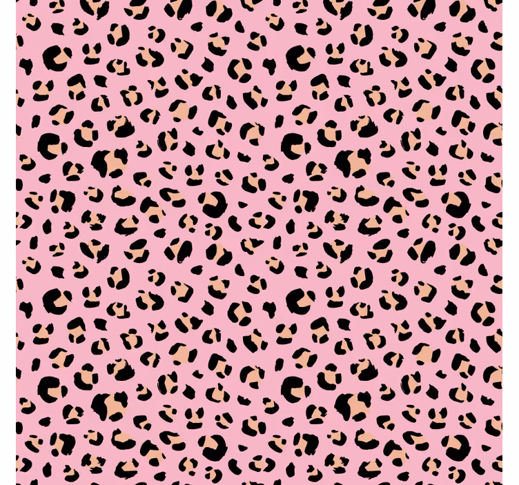 Tapeta na stenu zvierata čierny a ružový leopardí vzor - Tenstickers