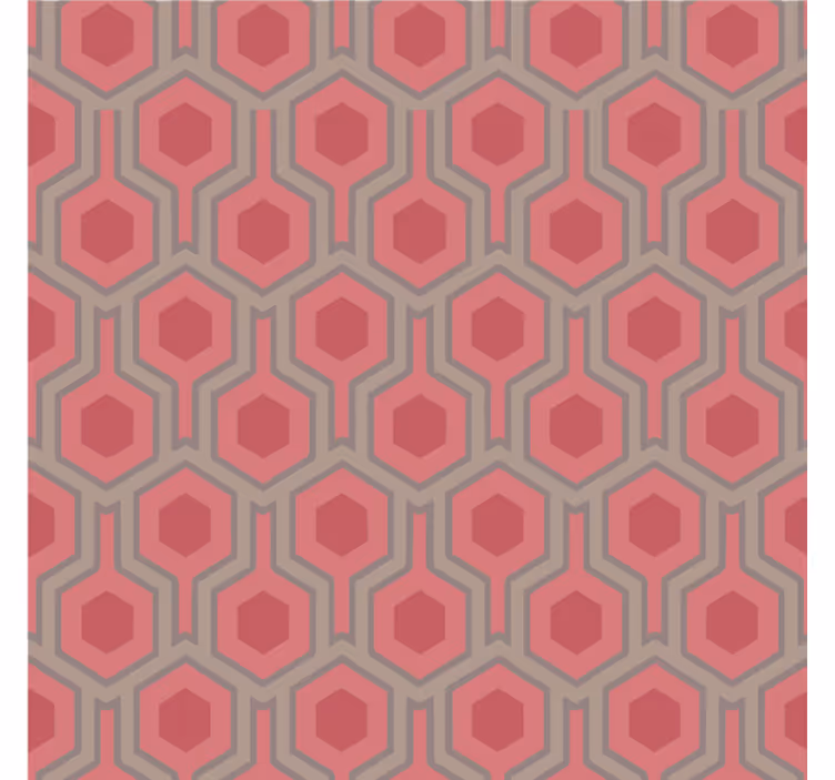Tapety do kancelárie rúžové hexagóny zo 70. rokov - Tenstickers