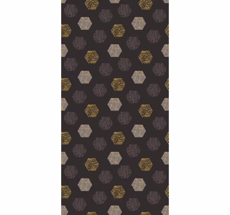 Tapety do kancelárie nordic zlaté hexagóny - Tenstickers