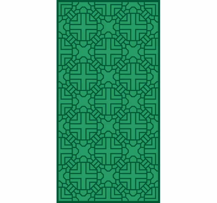 Tapeta do chodby geometrický zelený vzor - Tenstickers