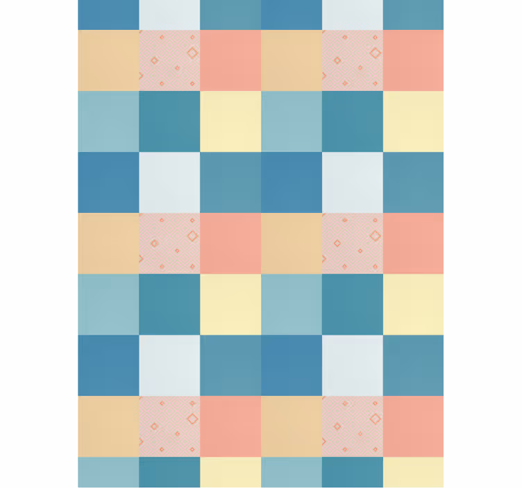 Tapeta do chodby farebný retro patchwork vzor - Tenstickers