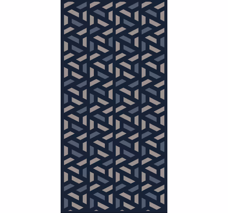 Tapeta do chodby geometrický modrošedý trojuholníkový vzor - Tenstickers