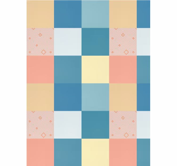 Tapety do jedálne farebný retro patchwork vzor - Tenstickers