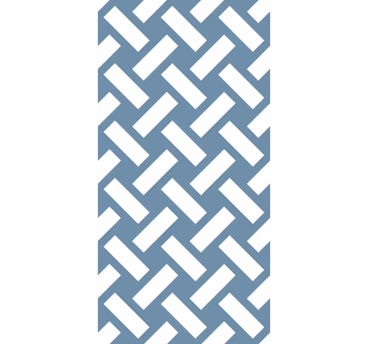 Tapety do jedálne geometrický modrý štvorcový vzor - Tenstickers